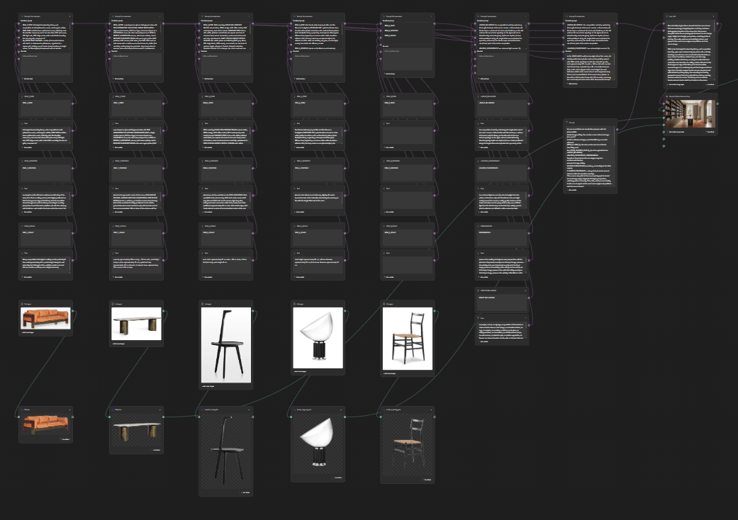 Esempio di rendering interior design realizzato con flusso di lavoro ottimizzato AI