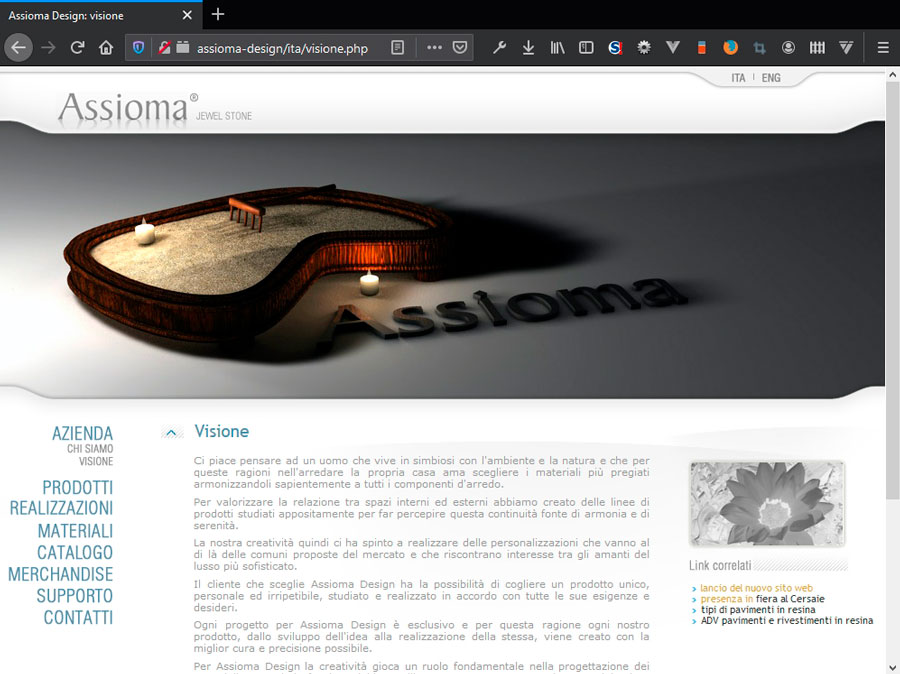 compositing di sito web con immagine 3D