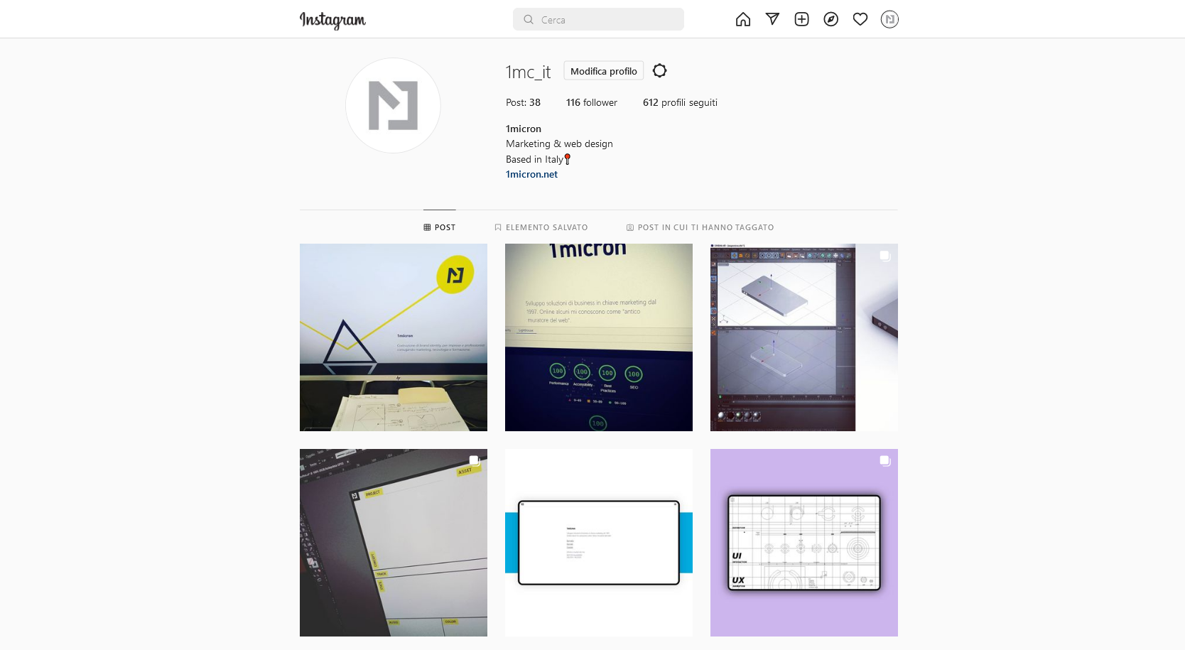 Utilizzare Instagram per pubblicare immagini di web design