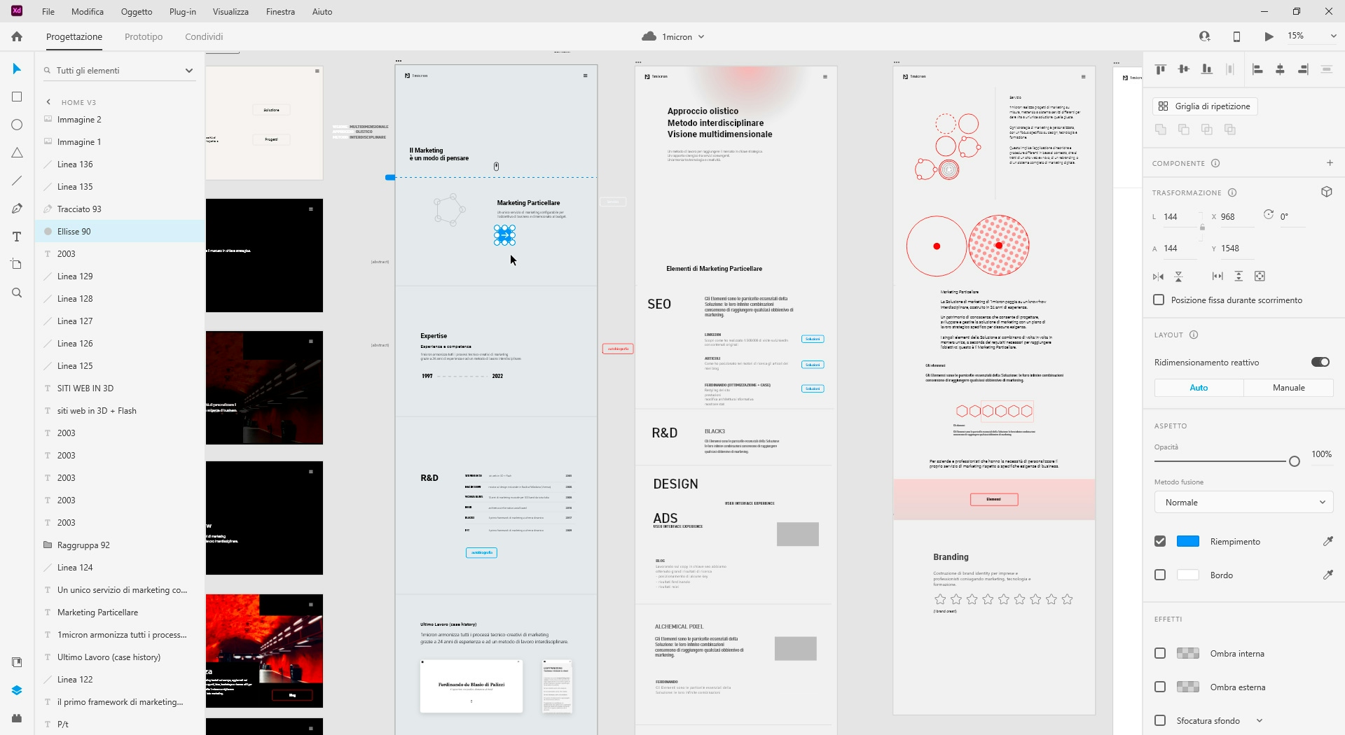 Prototipazione in Adobe XD per la realizzazione di un web design